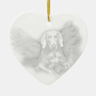 CHRISTMAS WEIMARANER ANGEL KERAMISCH ORNAMENT