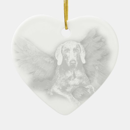 CHRISTMAS WEIMARANER ANGEL KERAMISCH ORNAMENT (Voorkant)