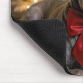 Christmas Weimaraner Dog With Red Bow Muismat (Hoek)