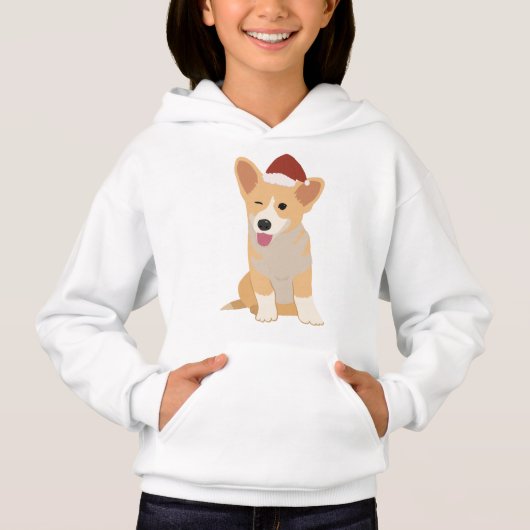 Christmas Welsh Corgi Hoodie (Voorkant)