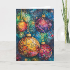 Christmas Wenskaart Baubles Bedankkaart