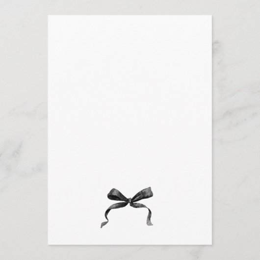 Christmas Whimsical Funky Black Bow Dinner Party Menu (Achterkant)