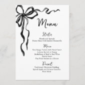 Christmas Whimsical Funky Black Bow Dinner Party Menu (Voorkant)