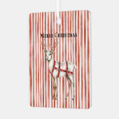 Christmas White Peppermint Deer Metalen Ornament (Voorkant links)