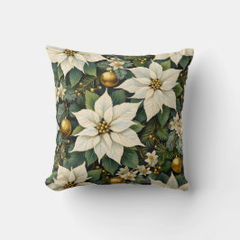 Christmas White Poinsettia Pillow Kussen