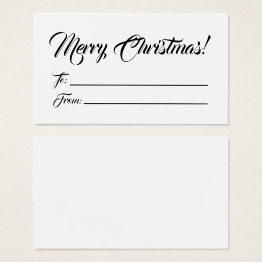 Christmas white to from blank script (Devant & derrière)