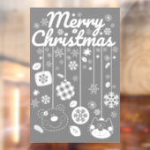 Christmas Window Cling – White Ornaments Raamsticker (Vel 2)