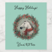 Christmas Wine Bottle Label customizable  Wijn Etiket (Enkel label)