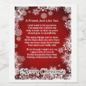Christmas Wine Bottle Label - Vriend Gedicht Wijn Etiket (Enkel label)