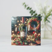 Christmas Wine Holiday Kaart (Staand voorkant)
