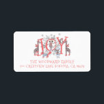 Christmas Winter Animaux Holiday Return Adresse<br><div class="desc">Typographie de JOIE illustrée unique en son genre Vacances d'hiver de Noël animaux de vacances étiquette d'adresse de retour, Un collage unique de bois peint et animaux de fête safari. Rouge, bleu et gris sur blanc. Un type mignon et un spray de boughs. Faites de ce séjour un CHEERFUL !...</div>