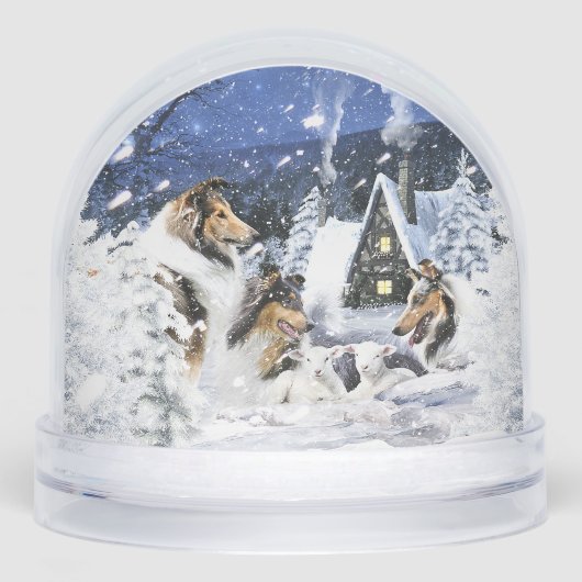 Christmas Winter Fairy Tale, Collies and Lambs - Sneeuwbol (Voorkant)