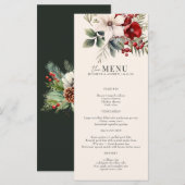 Christmas Winter Floral Elegant Wedding Menu (Devant / Derrière)