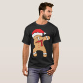 Christmas winter holiday dance dabbing gingerbread t-shirt (Voorkant volledig)