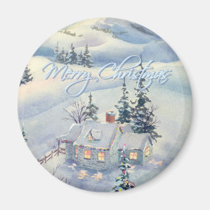 CHRISTMAS WINTER SCENE VAN SHARON SHARPE MAGNEET