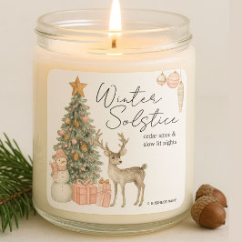 Christmas Winter Solstice Candle Label Sticker