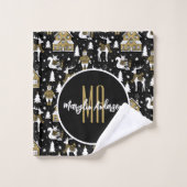 CHRISTMAS WINTER WONDERLAND CUSTOM MONOGRAM BAD HANDDOEK (Wasdoekje)