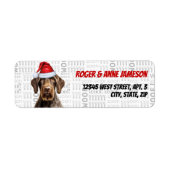 Christmas Wirehaired Pointer Dog Return Address Etiket (Voorkant)