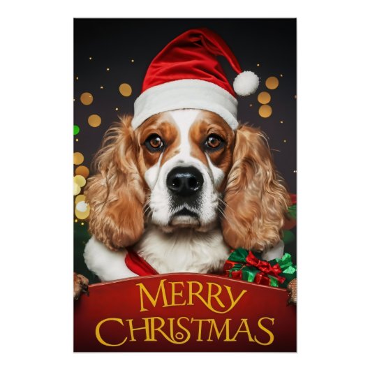 Christmas with Cocker Spaniel Perfect Poster (Voorkant)
