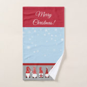 Christmas with Gnomes Blue Red and Gray Bad Handdoek (Handdoek)