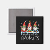 Christmas With My Gnomies Buffalo Plaid Gnome Fami Magneet (Voorkant / Achterkant)