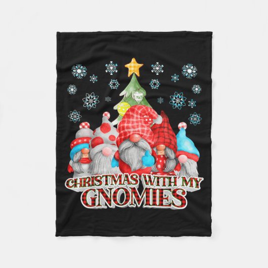 Christmas With My Gnomies Plaid Gnome Group Pajama Fleece Deken (Voorkant)