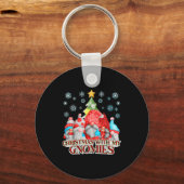 Christmas With My Gnomies Plaid Gnome Group Pajama Sleutelhanger (Voorkant)