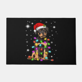 Christmas With Rottweiler Dog Deurmat