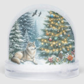 Christmas Wolf Winter Snow Globe (Arrière)