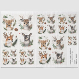 Christmas Woodland Deer Foliage Tissuepapier