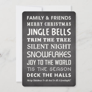 CHRISTMAS WORD ART FEESTDAGENKAART