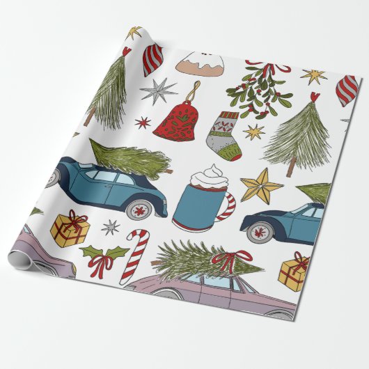 CHRISTMAS WRAPPING PAPER CADEAUPAPIER (Uitgerold)