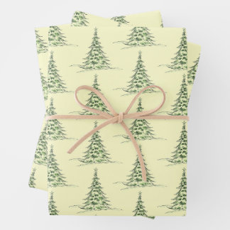 Christmas Wrapping Paper Flat Sheet Set of 3