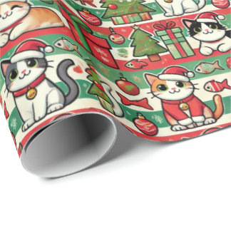 Christmas Wrapping Paper for Cat Lovers Cadeaupapier