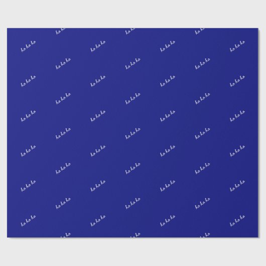 Christmas wrapping paper ho ho ho manly blue cadeaupapier (Vlak)