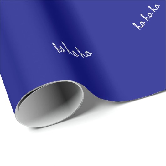 Christmas wrapping paper ho ho ho manly blue cadeaupapier (Rol Hoek)