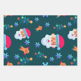 Christmas wrapping paper, Santa Claus Inpakpapier Vel