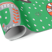 CHRISTMAS WRAPPING PAPIER DOODLE ART GREEN (Rol Hoek)