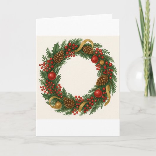 Christmas Wreath Card Kaart (Voorkant)