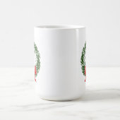 Christmas Wreath Coffee Mug with Red Bow  (Centre)