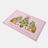 Christmas Wreath Leopard  Deurmat (Schuin)