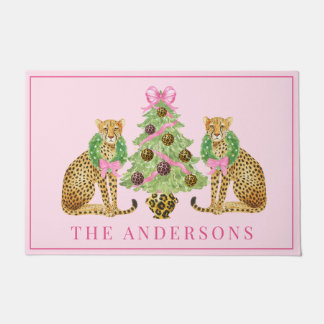 Christmas Wreath Leopard  Deurmat