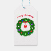 Christmas Wreath of Hearts Cadeaulabel (Achterkant)