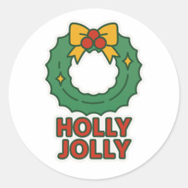 Christmas wreath ronde sticker