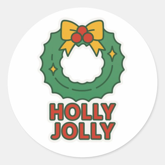 Christmas wreath ronde sticker (Voorkant)