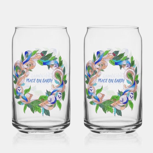 Christmas Wreath Soda Glass Blikvorm Glas (Voorkant)