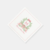 Christmas Wreath w Candy Cane Bow | Monogram Servet (Hoek)