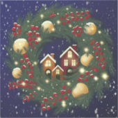 Christmas wreath with pine branches sticker (Voorkant)