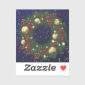Christmas wreath with pine branches sticker (Vel)