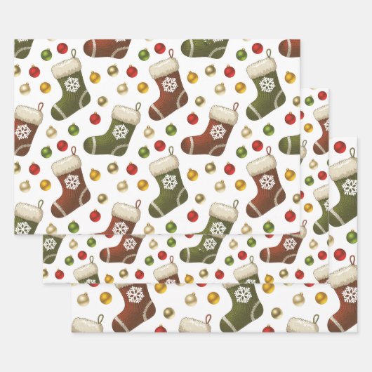 Christmas Wreaths Inpakpapier Vel (Set)